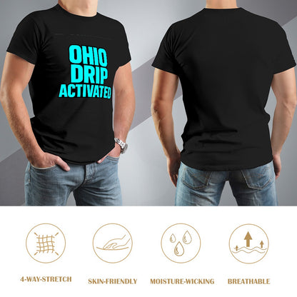 Men's T-Shirt 100% Cotton OHIO DRIP Activated Graphic Tee, Soft Breathable Fabric, Stylish Design for Casual Wear, Fitness, and Everyday Comfort, Perfect for Trendsetters and Fashion Lovers