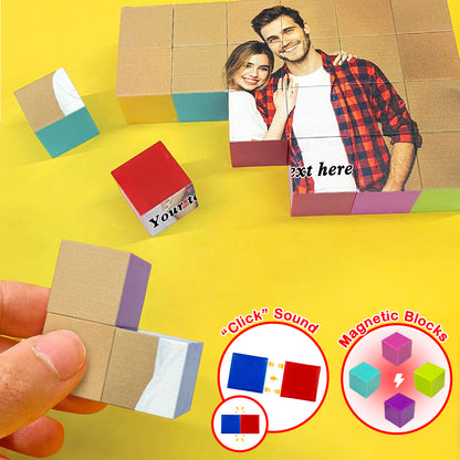 Custom Magnetic Building Blocks with Your Design for Kids and Adults, Waterproof, UV Printed, Creative Fun Gift for Friends and Family, 13.9 x 9.2 x 2.3cm