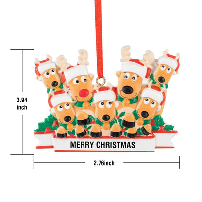 Custom Name Reindeer Family Xmas Ornament Personalised Decoration Gifts for Christmas Tree
