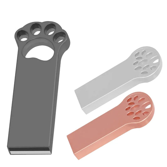 Cute Cat Paw USB Flash Drive – USB 2.0 Memory Stick for Computer, Laptop, and Business Gifts – 128MB to 64GB Storage Options in Black, Rose Gold, Silver – Ideal Tech Accessory