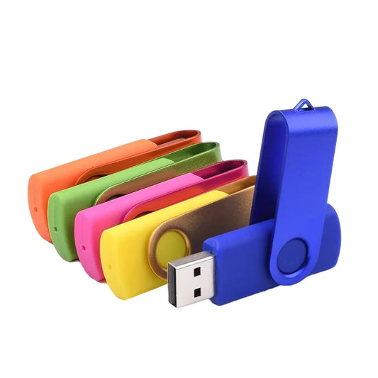 128GB Waterproof USB Flash Drive with Free Key Chain, 64GB Rotatable Memory Stick, Portable and Shatterproof USB 2.0 Thumb Drive for Laptop and Business Gifts