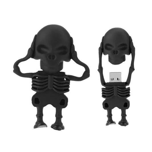 Spooky Skull USB Flash Drive | 32GB-128GB Memory Stick | Grim Reaper Design | Silicone Material | Perfect for Horror Fans and Unique Gift Ideas