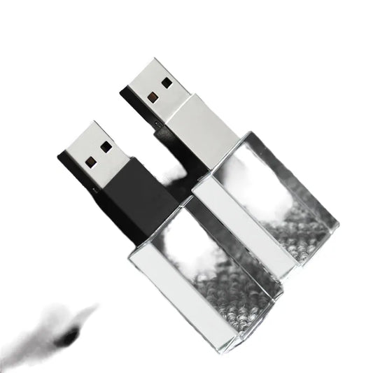 USB Flash Drive 128GB Crystal Design, Waterproof Memory Stick, Rose Gold USB 2.0 Thumb Drive, Stylish Storage for Business Gifts & Data Transfer, 16GB 32GB 64GB Options