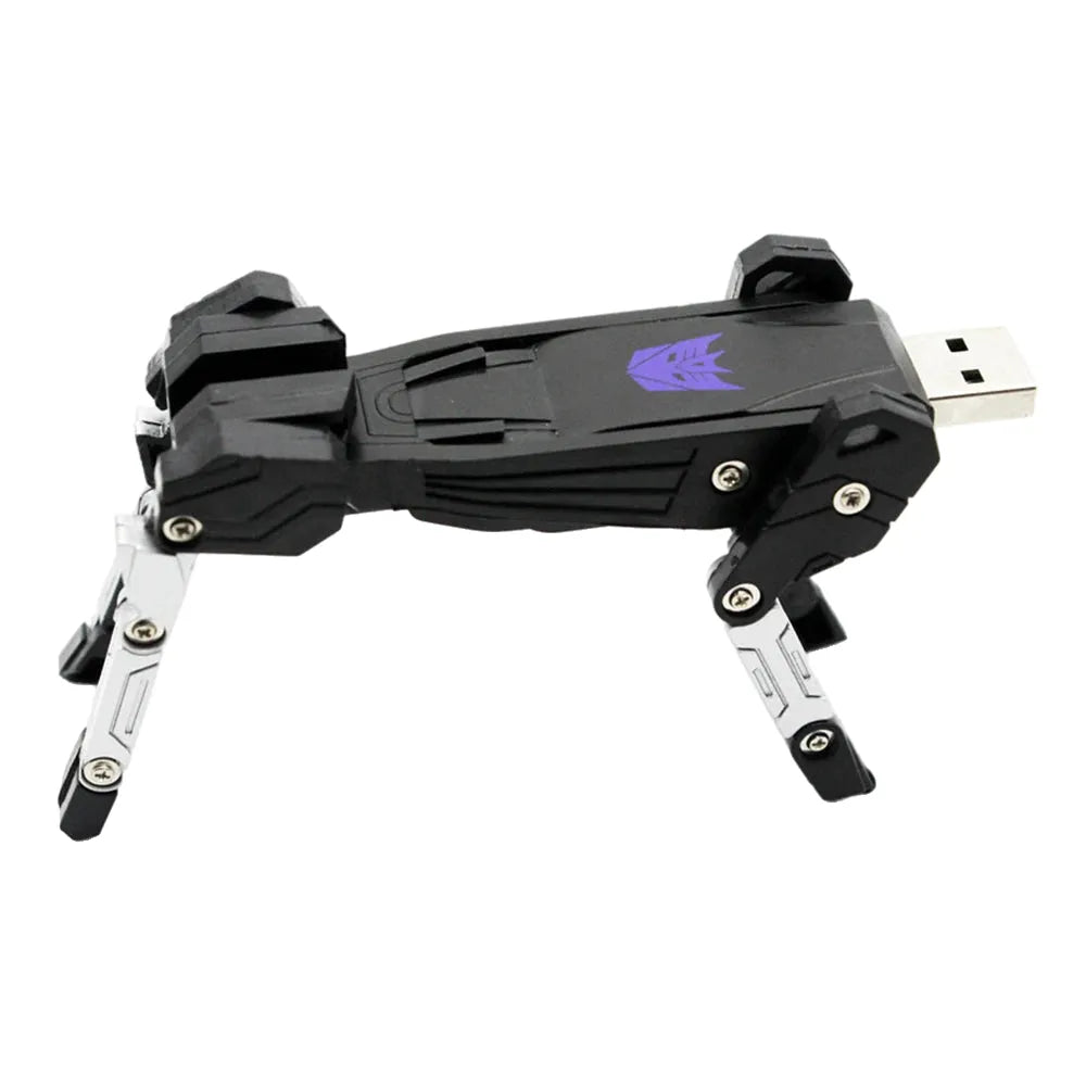 usb flash drive 64gb 128gb, high speed memory stick, creative transformers design, usb 2.0 interface, black yellow white plastic, ideal for business gifts and data storage