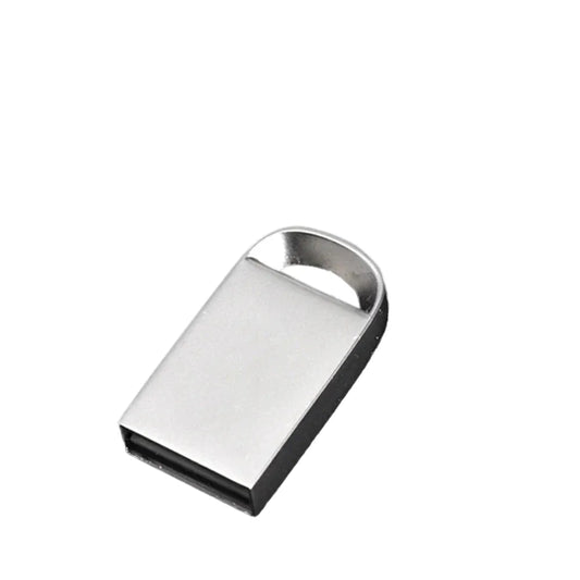 Mini Metal USB Flash Drive 128GB - Silver Waterproof Memory Stick for Laptop, Car, TV - Creative Gift with Free Key Ring - Multiple Capacities Available