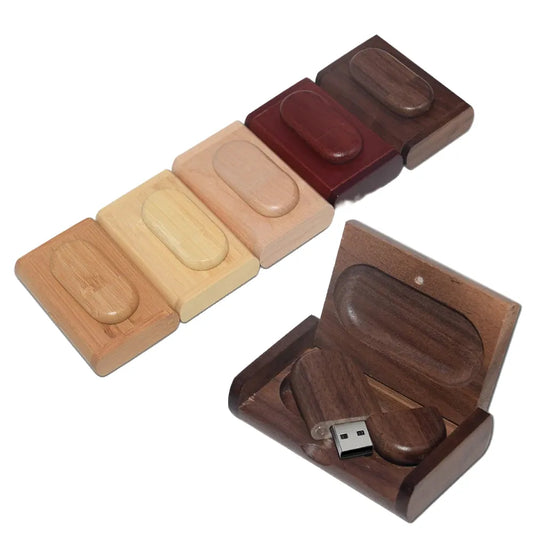 Custom Wooden USB Flash Drive with Gift Box, 64GB/32GB/16GB/8GB Memory Stick for Photography, Weddings, Business, USB 2.0 Pen Drive, Creative Storage Solution