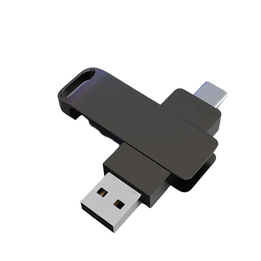 USB-C and USB 2.0 Compatible Metal Flash Drive, 64GB-256GB Storage, Dual Interface Memory Stick for Data Transfer and Backup, Portable OTG Pen Drive Disk