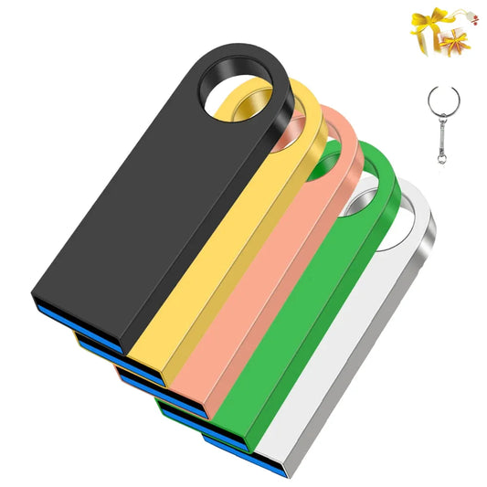 USB 3.0 High Speed Metal Flash Drive 128GB 64GB 32GB 16GB Portable Memory Stick Key Chain for Data Storage and Backup