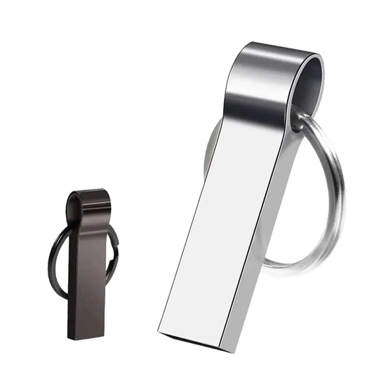 Ultra-Fast Metal USB Flash Drive 4GB to 128GB - Portable Memory Stick for Laptop, PC, Car Audio, TV - Sleek Black and Silver Design, Ideal for Business and Creative Use