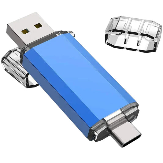 "3-in-1 USB 3.0 & Type C OTG Flash Drive, 32GB-512GB High-Speed Metal USB Stick, Multifunctional Pen Drive for PC, Smartphone & Tablet"