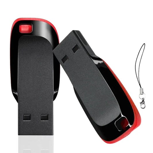 Waterproof USB 2.0 Flash Drive Memory Stick - 8GB to 128GB Storage for Laptops, PCs, Cars, TVs - Black with Red Edges - Ideal for Weddings, Business, Photography Studio Gifts