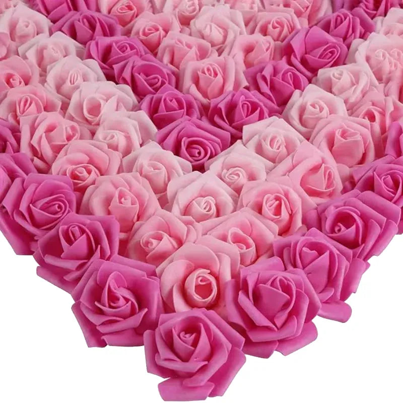 artificial soft foam rose heads - pe material blooms for wedding, party, home decor, diy crafts, floral arrangements, baby showers, indoor use, white & pink petals