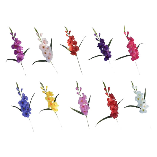 Artificial Gladiolus Silk Flower Branches for Wedding, Party, Office, Valentine's, Home Decor, Table Centerpieces, Anniversary, Outdoor, Vase Filler, Gift Idea