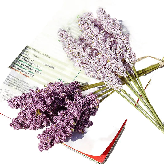 Silk Lavender Artificial Flower Bouquet 6-Piece Set for Home and Event Decor, Ideal for Weddings, Parties & Outdoor Use