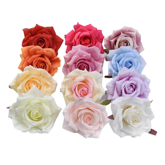 Silk Rose Flower Heads, 100 Pack - Artificial Decoration for Weddings, Parties, Anniversary, Home Décor, Indoor Silk Roses for Baby Shower, Birthday, Bridal Event