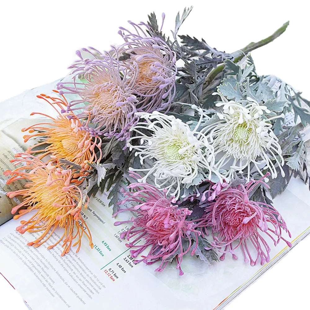 artificial poppy flower bouquet for home or wedding decoration, elegant plastic floral arrangement, indoor bridal shower centrepiece display