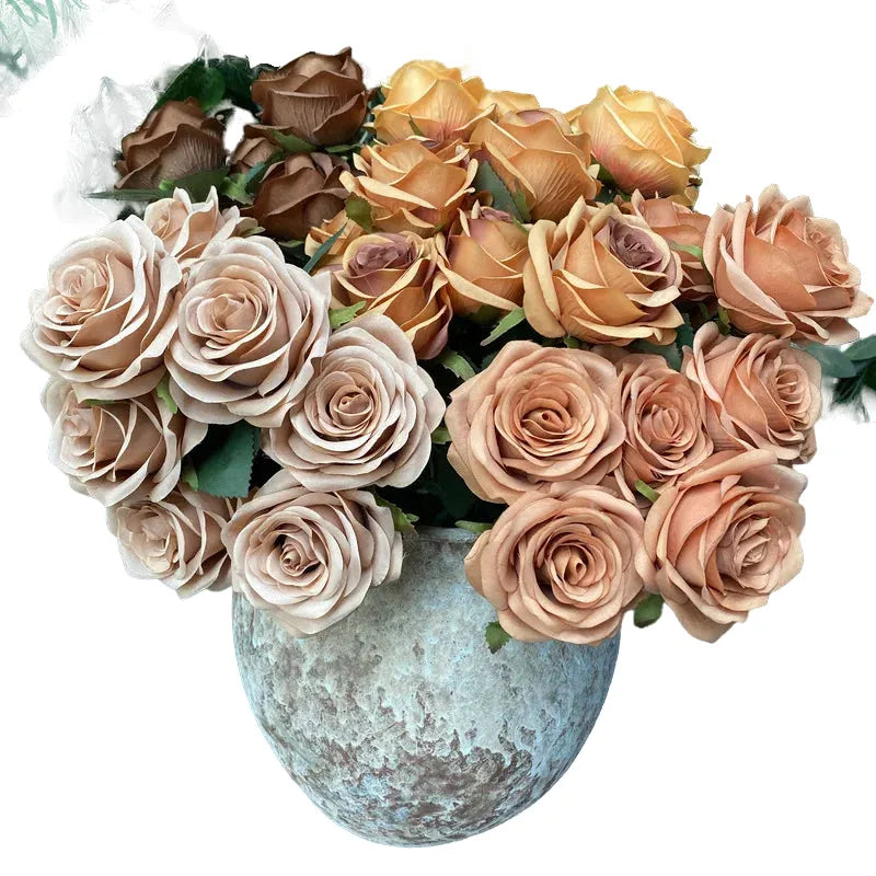 artificial roses bouquet 9 heads plastic flower arrangement for wedding bridal shower décor photography props