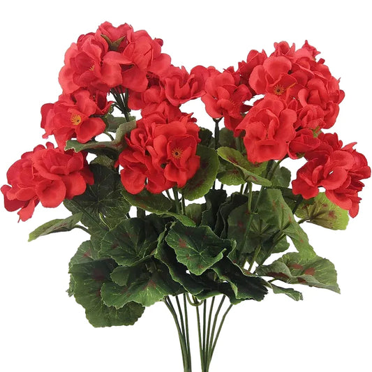 Silk Begonia Artificial Flowers Bouquet, Home and Event Decor, Ideal for Weddings, Anniversaries, Birthdays, Indoor Outdoor Use, Elegant Silk Floral Arrangement