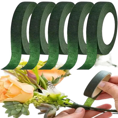 Artificial Flower Tape for Floral Stem Wrapping, Self-Adhesive Green Tape for Bouquets, Weddings, Crafts, Versatile Floral Arrangements, Paper Material, Multiple Occasions