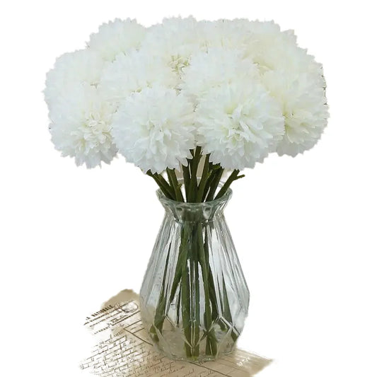 Artificial Dandelion & Hydrangea Flower Bouquet 5pcs Non-Woven Fabrics for Home Vase Decor, Garden, Party, Wedding Centrepiece, Bridal, Christmas Ornament
