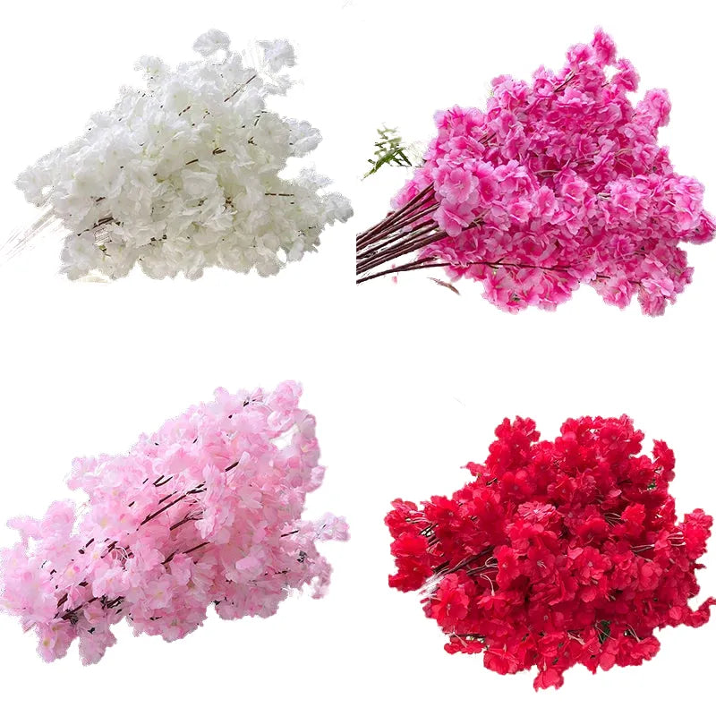 artificial cherry blossom branch, 80cm, silk cloth flowers for weddings, birthdays, parties, home and office decoration, indoor flower arrangement accessory
