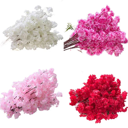 Artificial Cherry Blossom Branch, 80CM, Silk Cloth Flowers for Weddings, Birthdays, Parties, Home and Office Decoration, Indoor Flower Arrangement Accessory
