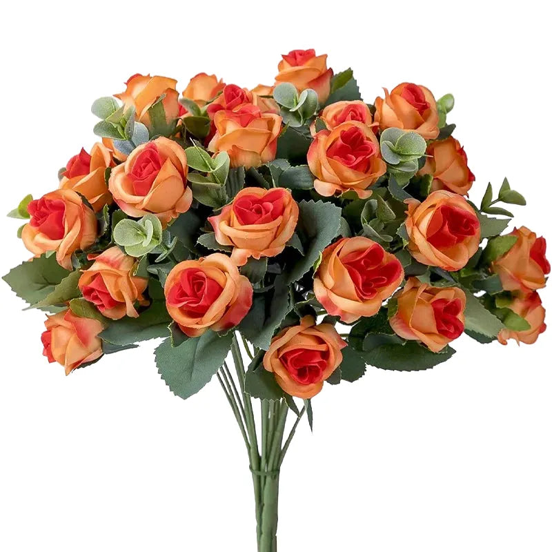 artificial rose bouquet with eucalyptus, 11 heads, plastic material for weddings, home and table decor, indoor floral arrangement, ideal for birthdays and celebrations