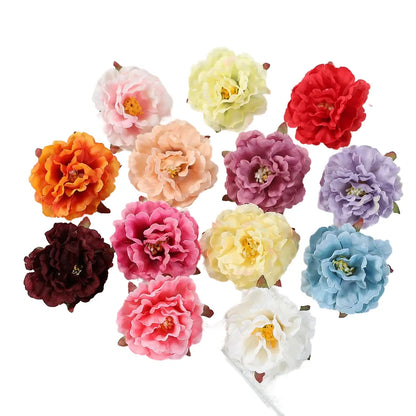 Artificial Peony Flower Heads, Silk Floral Decor, Wedding, Home, Events, DIY Headdress, Indoor Arrangement, Anniversary, Party Decoration, 10 Pack