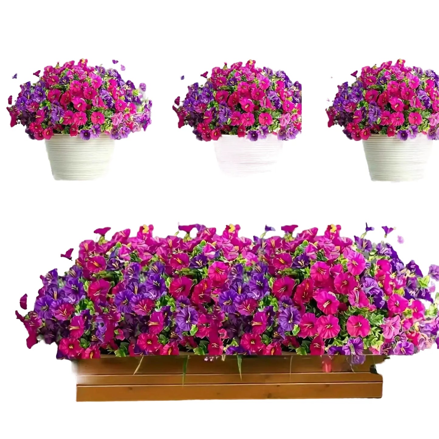 artificial flower branches set of 8, uv resistant, plastic, ideal for indoor, outdoor, home decor, parties, events, anniversaries, birthdays, weddings, graduations