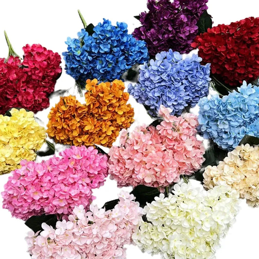Large White Pink Hydrangea Artificial Flower Bouquet for Wedding & Home Decor, Silk 5 Heads, Ideal for Birthdays, Bridal Showers, Graduation, Indoor Use