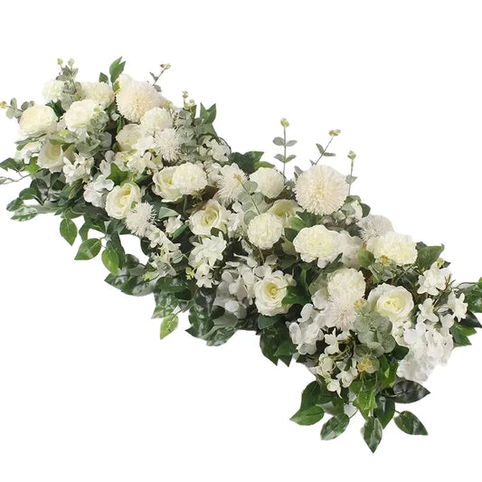 White Rose Artificial Flower Garland - 100cm - Wedding Centrepiece Backdrop Decor - Birthday, Anniversary, Baby Shower, Bridal Shower, Party Decoration
