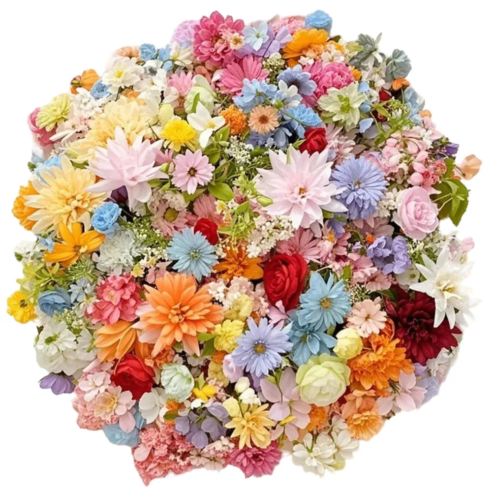 assorted silk artificial flower heads for home decoration, diy crafts, wedding anniversary, baby shower, indoor use - 20/52 pieces