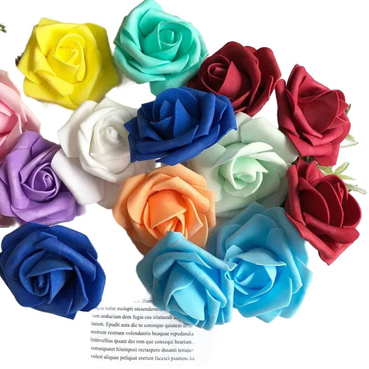 Artificial Rose Flower Heads 7CM | Wedding Party Home Decor | Garden DIY Crafts | 10/20/50 Pack | Anniversary Birthday Housewarming Event Decoration