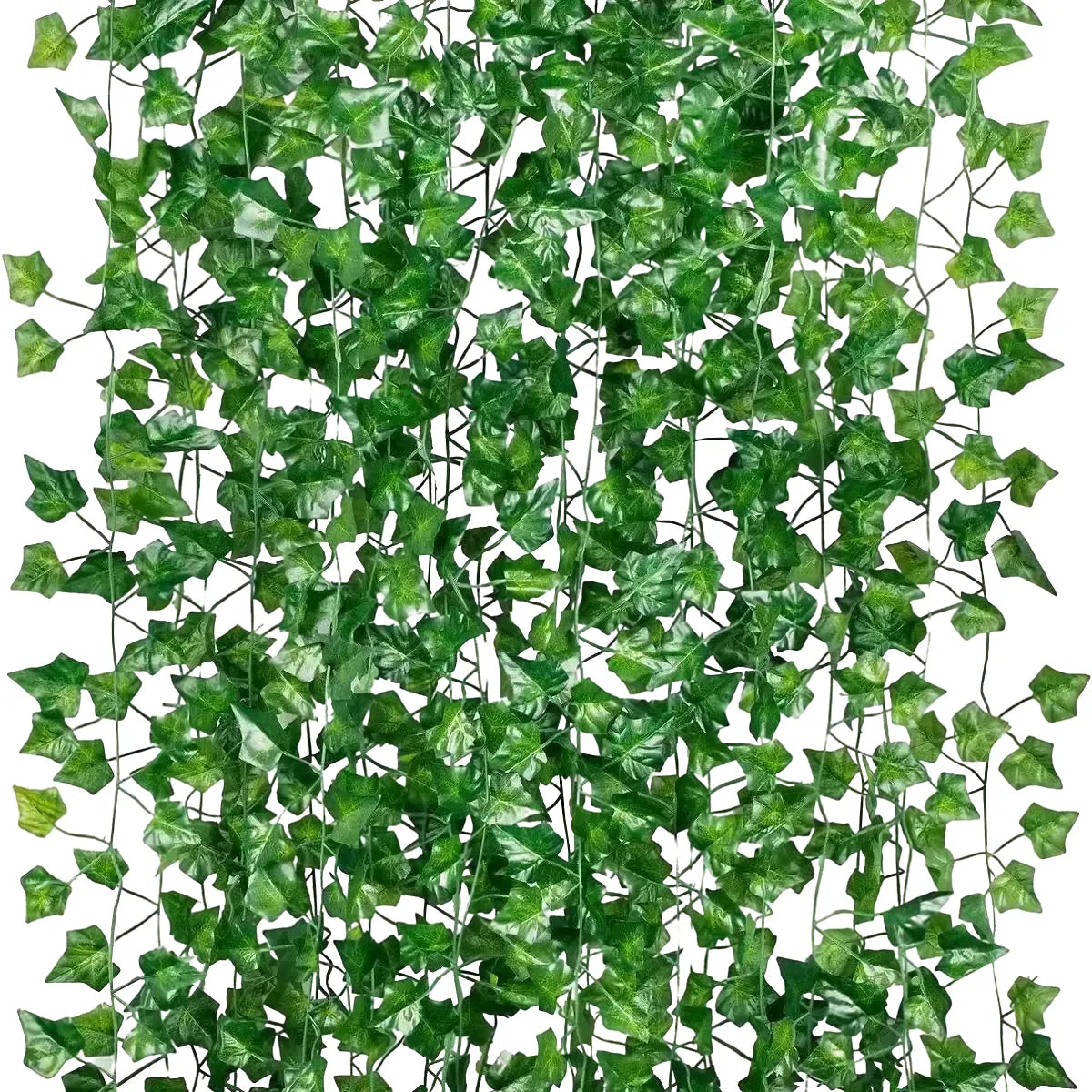 artificial green ivy leaf garland 2.1m, silk rattan hanging vine for wall decor, home and garden decoration, wedding party, outdoor exhibition, diy fake wreath leaves