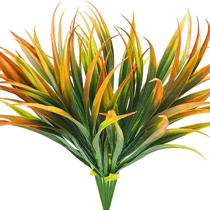 Artificial Grass Plant 14 Leaves for Home Decor, Wedding Arch, Outdoor Garden, Christmas Wreath, Bridal Shower, Desktop Decoration, Exhibition, Plastic, Greenery Accessory