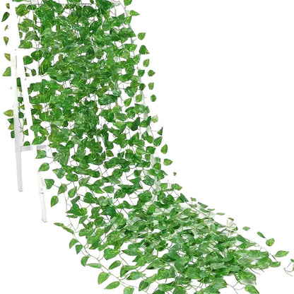 Artificial Ivy Garland Rattan Vine - Home, Bridal Shower, Outdoor Decor - 2.1M/2.3M Length, Hanging Fake Foliage, Greenery Creeper, Leaf Wreath for Exhibition Use