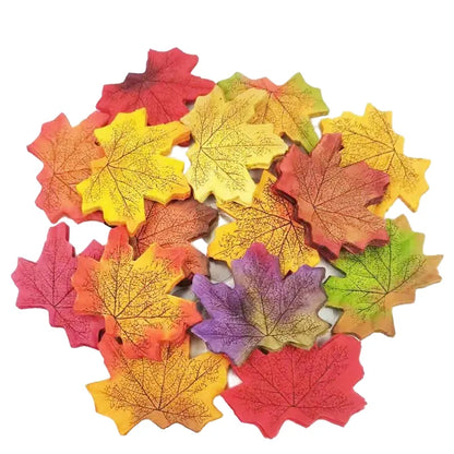 Pack of 50 or 100 Silk Artificial Maple Leaves for Seasonal Decor, Weddings, Christmas, Halloween, and DIY Crafts, Ideal for Indoor and Outdoor Home Decoration