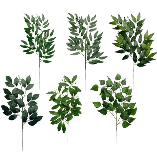 Artificial Eucalyptus Leaf Arrangement - Plastic Decorative Plant for Weddings, Showers, Home or Exhibition Use - Ideal for Desktop and Outdoor Display