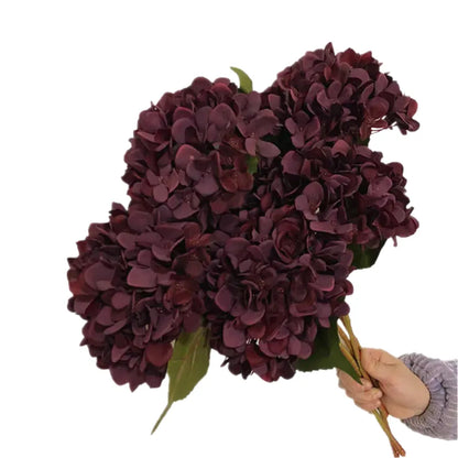 Artificial Hydrangea Flower Branch 44cm, Colourful Silk Plastic Decoration for Weddings, Anniversaries, Home & Hotel Decor, Indoor Use, Various Colours Available