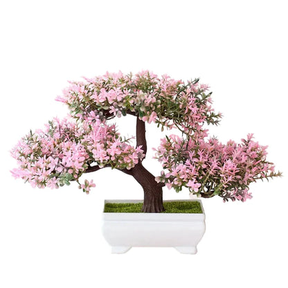 Artificial Bonsai Tree in Pot - Plastic Fake Plant for Desk, Home, Hotel, Garden Decoration, Ideal for Indoor and Outdoor Use, Decorative Potted Ornament