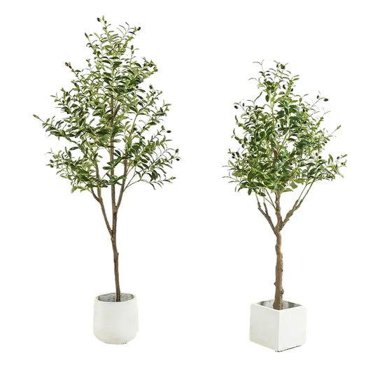 Artificial Olive Tree with Pot, 4-6 FT Tall Fake Plant, Realistic Fruit, Indoor Outdoor Decoration for Home Office, Halloween Christmas Décor, Floor Standing