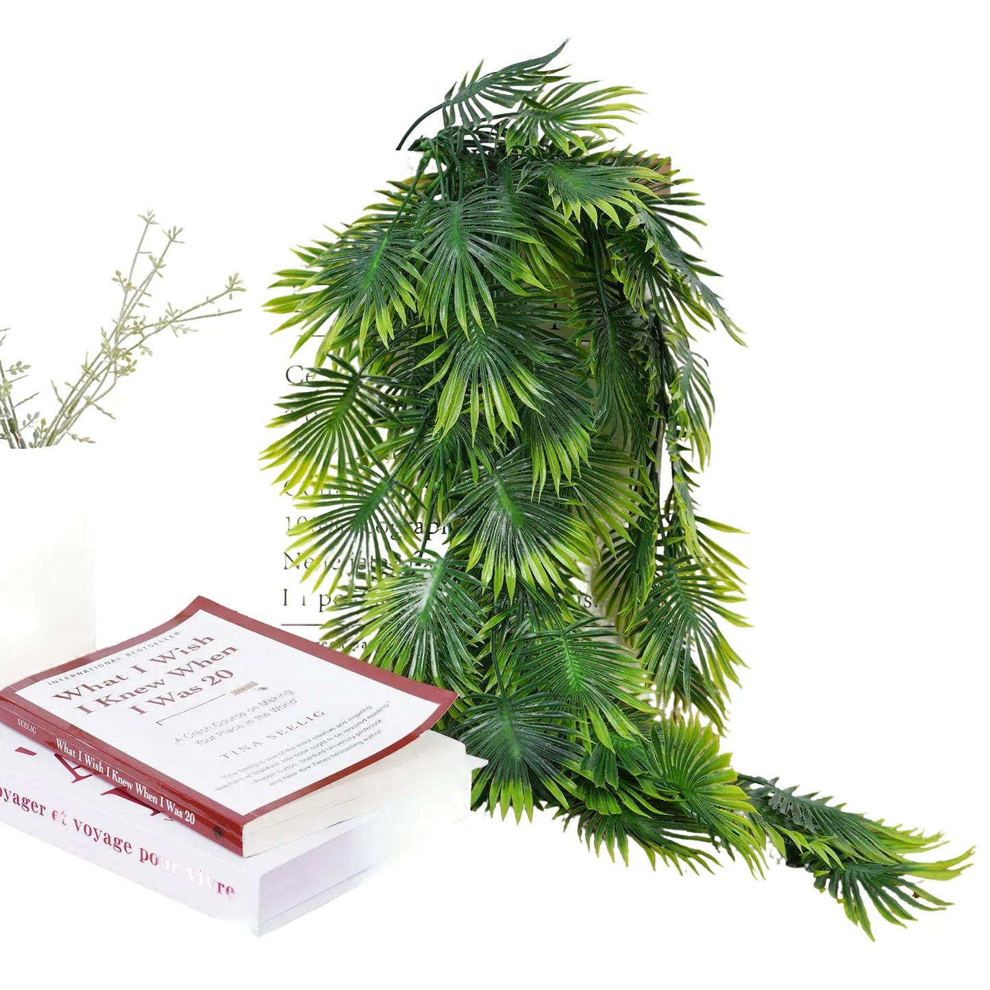 artificial 79cm hanging vine plant for home and garden decor, plastic persian fern and turtle leaf for wedding, party, balcony, and exhibition use