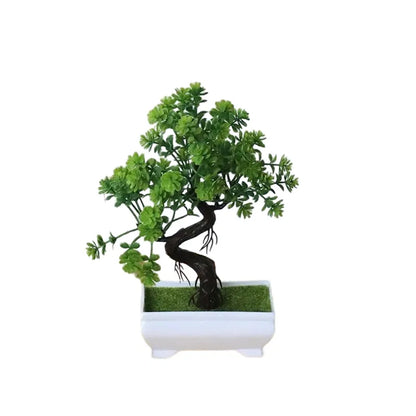 Artificial Bonsai Tree Decoration - Realistic Plastic Plant with Pot for Home, Office, Indoor and Outdoor Anniversary or Exhibition Display - Elegant Tabletop Ornament