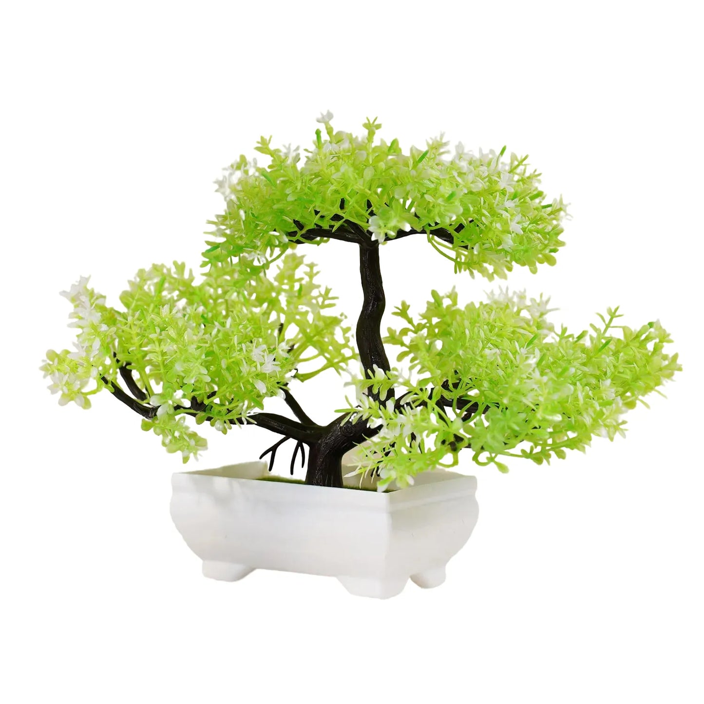 miniature artificial bonsai tree ornament - lifelike desktop pot plant for home, office or garden decor - low maintenance accent for indoor or outdoor use