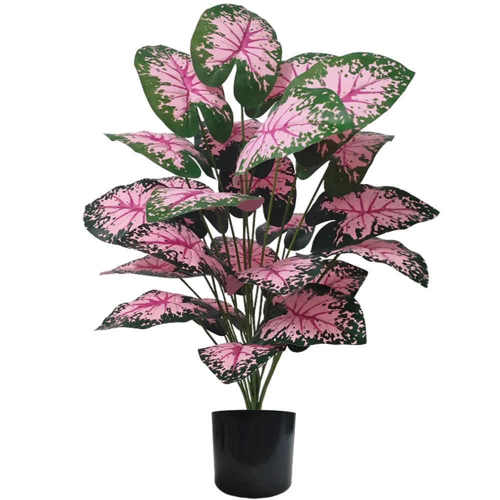 artificial pink leaf bonsai plant decoration - lifelike plastic potted plant for home, wedding, bridal shower, and outdoor display - ideal desktop ornament, non-customisable