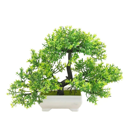Artificial Bonsai Tree Decor, Small Plastic Potted Plant for Home and Office, Fake Plant Desktop Ornament, Ideal for Bridal Showers, Gardens, and Outdoor Exhibits