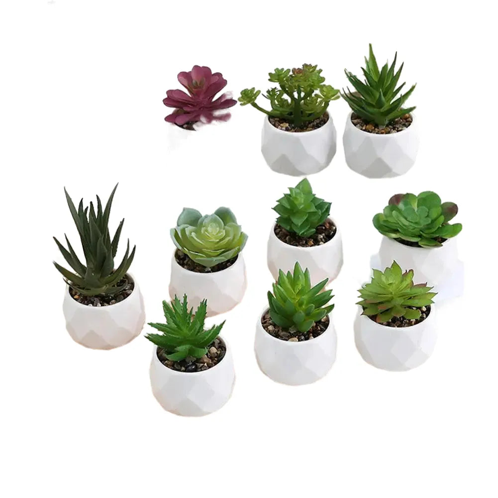 mini artificial succulent bonsai plants, plastic evergreen decor for home, office, outdoor, desktop ornaments, perfect for exhibitions and anniversaries