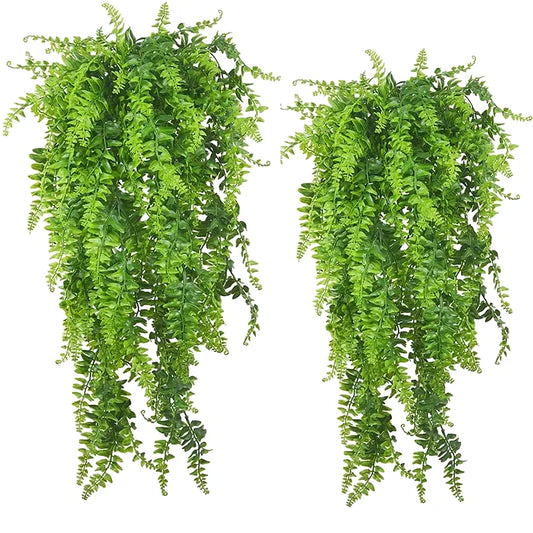 Artificial Hanging Vine Garland, 90cm Plastic Leaf Decoration for Weddings, Outdoor Parties, Exhibition, Bridal Showers, Garden or Home Decor, Fake Rattan Ivy
