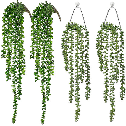 Artificial Eucalyptus Vine Hanging Plant Silk Greenery for Home Indoor Wall Decor, Shelf Decoration, Potted Mandala Style, Ideal for Anniversary, Exhibition Display
