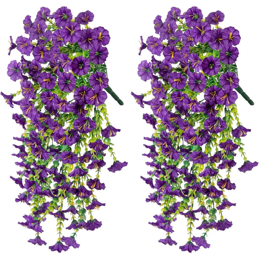 Artificial Morning Glory & Eucalyptus Wreath 75cm | Nonfading Plastic Rattan Hanging Decor for Door, Wall, Garden, Party, Wedding, Home Display